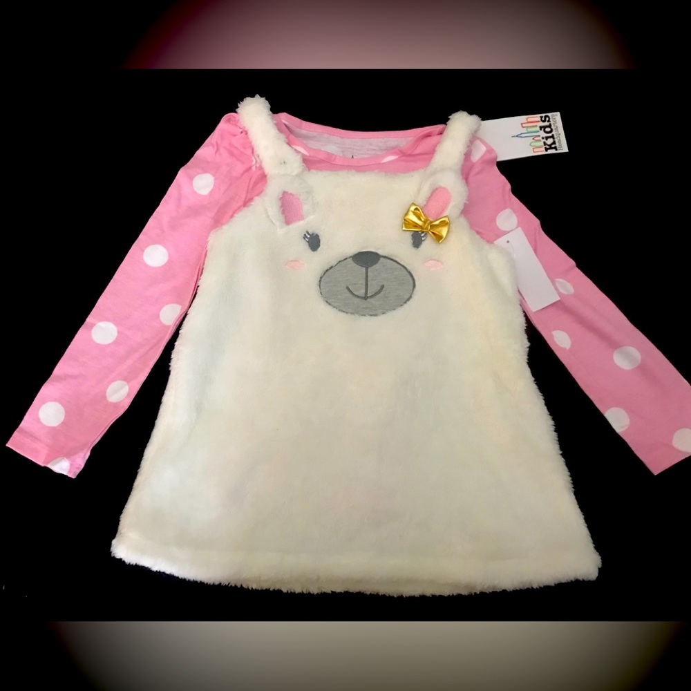 NWT 3 piece little girls faux fur set Size 6